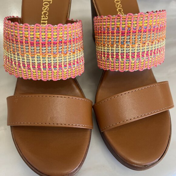 Toscanella Size 7 Slip on Sandal Wedges 3.5" Heel Made in Italy - Picture 2 of 10